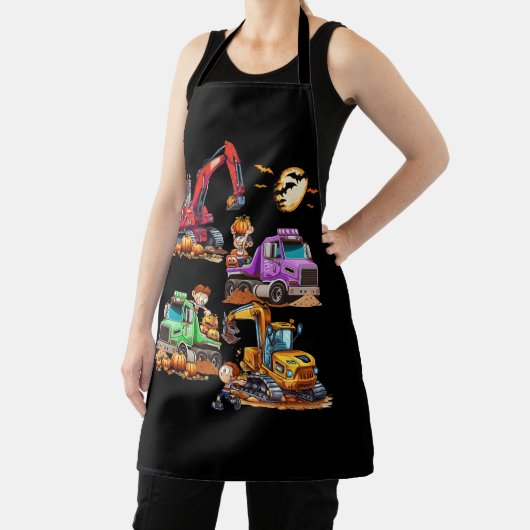 Halloween kostuum kraan vrachtwagen pompoen constr schort (Insitu)