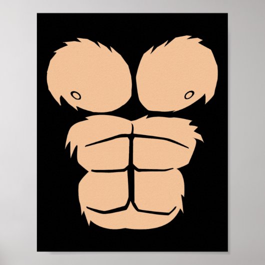 Halloween kostuum leuk aap gorilla borst pak ha poster (Voorkant)