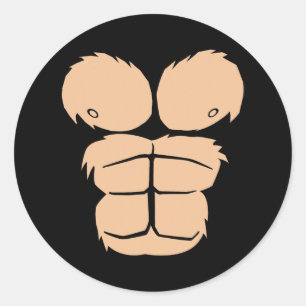 Halloween kostuum leuk aap gorilla borst pak ha ronde sticker