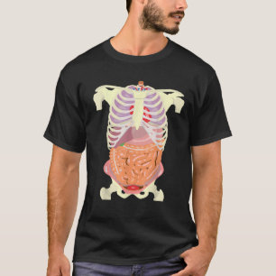 Halloween kostuum lichaam anatomie interne organen t-shirt