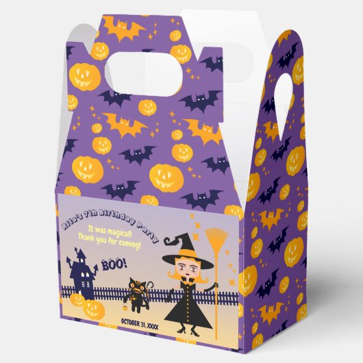 Halloween kostuum meisje heks verjaardagsfeestje bedankdoosjes (Geopend)