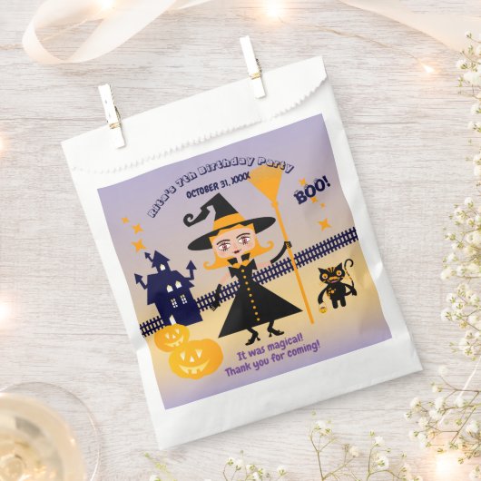 Halloween kostuum meisje heks verjaardagsfeestje bedankzakje (Geknipt)