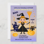 Halloween kostuum meisje heks verjaardagsfeestje kaart (Voorkant)