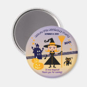 Halloween kostuum meisje heks verjaardagsfeestje magneet (Voorkant / Achterkant)