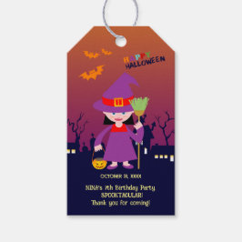 Halloween kostuum meisje verjaardagsfeestje cadeaulabel