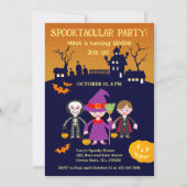 Halloween kostuum meisje verjaardagsfeestje kaart (Voorkant)