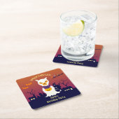 Halloween kostuum meisje verjaardagsfeestje kartonnen onderzetters (Insitu)