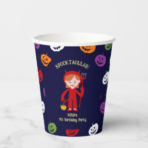 Halloween kostuum meisje verjaardagsfeestje papieren bekers
