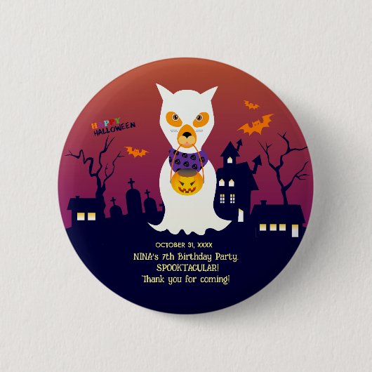Halloween kostuum meisje verjaardagsfeestje ronde button 5,7 cm (Voorkant)