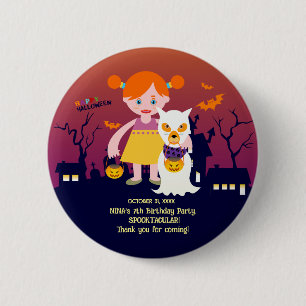 Halloween kostuum meisje verjaardagsfeestje ronde button 5,7 cm