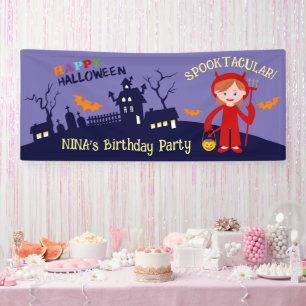 Halloween kostuum meisje verjaardagsfeestje spandoek
