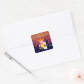 Halloween kostuum meisje verjaardagsfeestje vierkante sticker (Envelop)