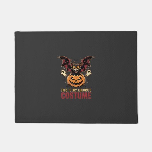 Halloween Kostuum Monster Pompoen Gotische Vector Deurmat (Voorkant)