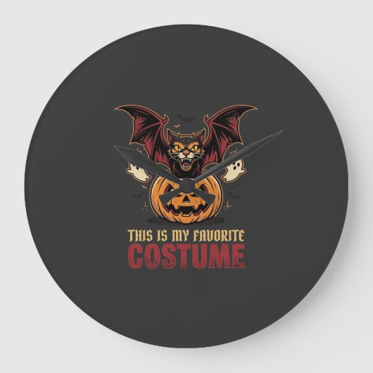 Halloween Kostuum Monster Pompoen Gotische Vector Grote Klok (Voorkant)