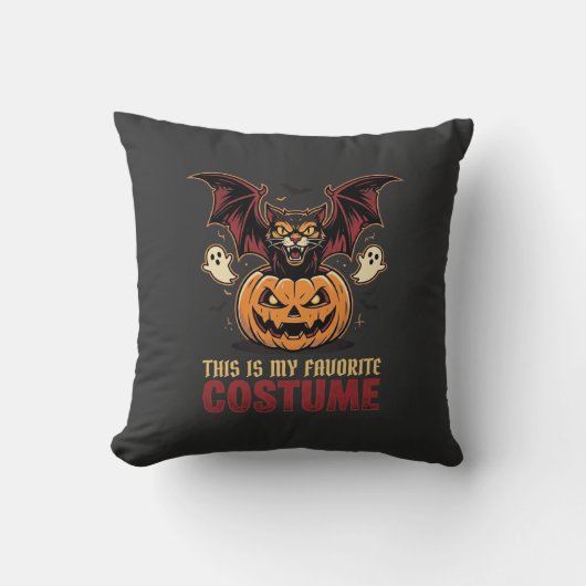 Halloween Kostuum Monster Pompoen Gotische Vector Kussen (Voorkant)
