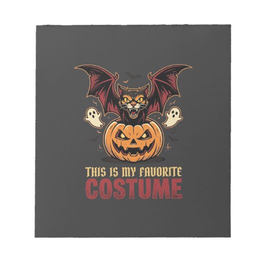Halloween Kostuum Monster Pompoen Gotische Vector Notitieblok (Voorkant)