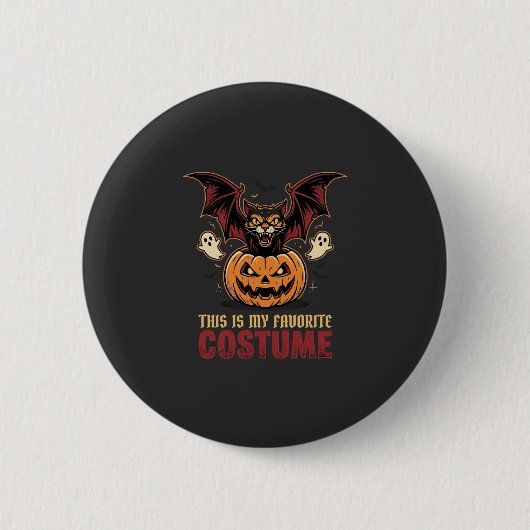 Halloween Kostuum Monster Pompoen Gotische Vector Ronde Button 5,7 Cm (Voorkant)