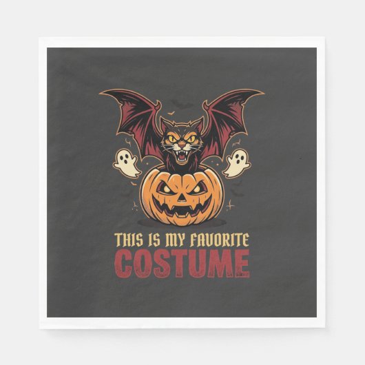 Halloween Kostuum Monster Pompoen Gotische Vector Servet (Voorkant)
