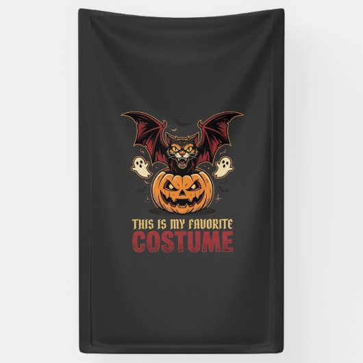 Halloween Kostuum Monster Pompoen Gotische Vector Spandoek (Verticaal)
