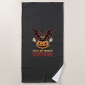 Halloween Kostuum Monster Pompoen Gotische Vector Strandlaken (Voorkant)