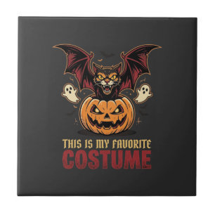 Halloween Kostuum Monster Pompoen Gotische Vector Tegeltje