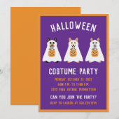 Halloween Kostuum Party Corgi Ghost Dogs Kaart (Voorkant / Achterkant)