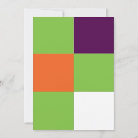 Halloween Kostuum Party Kleurenfeest Uitnodiging (Achterkant)