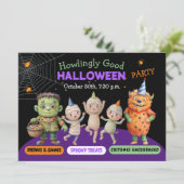 Halloween Kostuum Party Monsters Spooky Fun Dance Kaart (Staand voorkant)