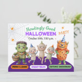 Halloween Kostuum Party Monsters Spooky Fun Dance Kaart (Staand voorkant)