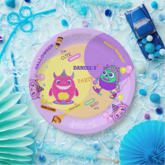 Halloween Kostuum Party Monsters Spooky Fun Dance Papieren Bordje (Feest)