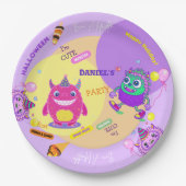 Halloween Kostuum Party Monsters Spooky Fun Dance Papieren Bordje (Voorkant)