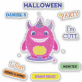 Halloween Kostuum Party Monsters Spooky Fun Dance Sticker (Voorkant)