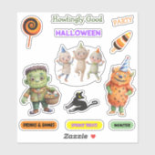 Halloween Kostuum Party Monsters Spooky Fun Dance Sticker (Vel)