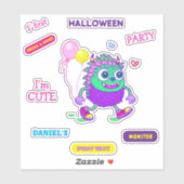 Halloween Kostuum Party Monsters Spooky Fun Dance Sticker (Vel)