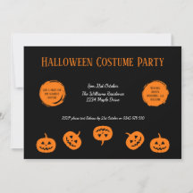 Halloween kostuum party pompoen uitnodiging
