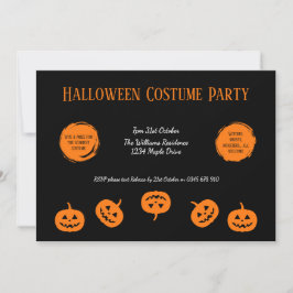 Halloween kostuum party pompoen uitnodiging