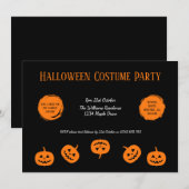 Halloween kostuum party pompoen uitnodiging (Voorkant / Achterkant)