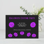 Halloween kostuum party pompoen uitnodiging (Staand voorkant)