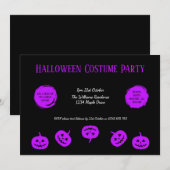Halloween kostuum party pompoen uitnodiging (Voorkant / Achterkant)