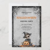 Halloween kostuum Party Scary skelet en pompoen Kaart (Voorkant)