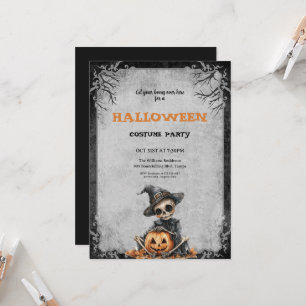 Halloween kostuum Party Scary skelet en pompoen Kaart