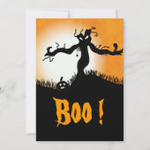 Halloween Kostuum Party spooky boom geesten pompoe Kaart (Achterkant)