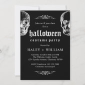 Halloween Kostuum Party Spooky Gothic Schedel Them Kaart (Voorkant)