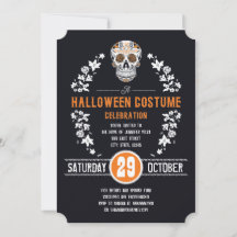 Halloween Kostuum Party Sugar Skull Uitnodigingen