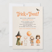 Halloween Kostuum Party Trick Treat Kaart (Voorkant)