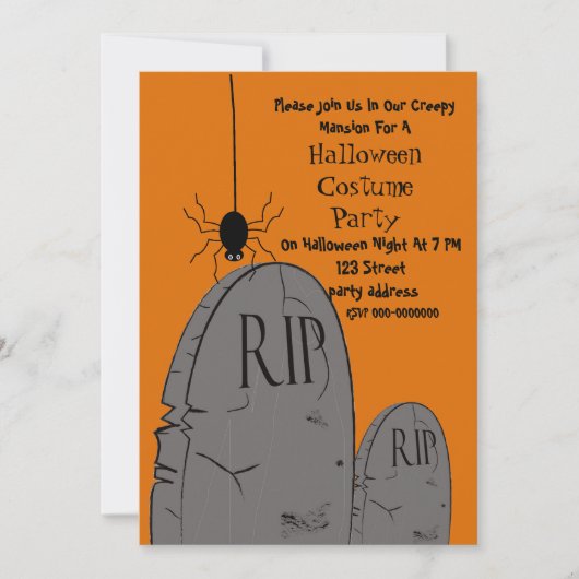 Halloween kostuum party uitnodiging (Voorkant)