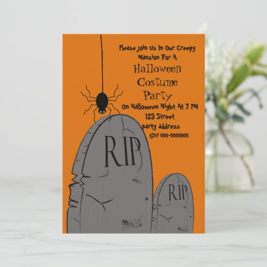 Halloween kostuum party uitnodiging (Staand voorkant)