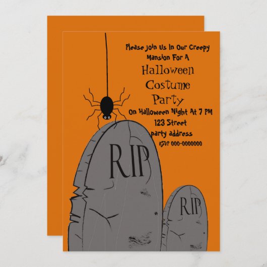Halloween kostuum party uitnodiging (Voorkant / Achterkant)