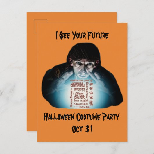 Halloween Kostuum Party Uitnodiging Okt 31 (Voorkant / Achterkant)