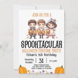 Halloween Kostuum Party Verjaardag Kinder Feest Kaart